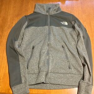 North face green zip up